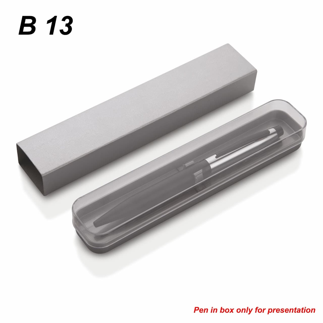 B13 - Black Slim Box – custom branded pen