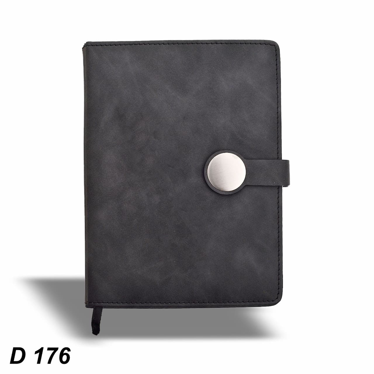 D176 - Round Flap Black Notebook | A5 Size – custom branded notebook