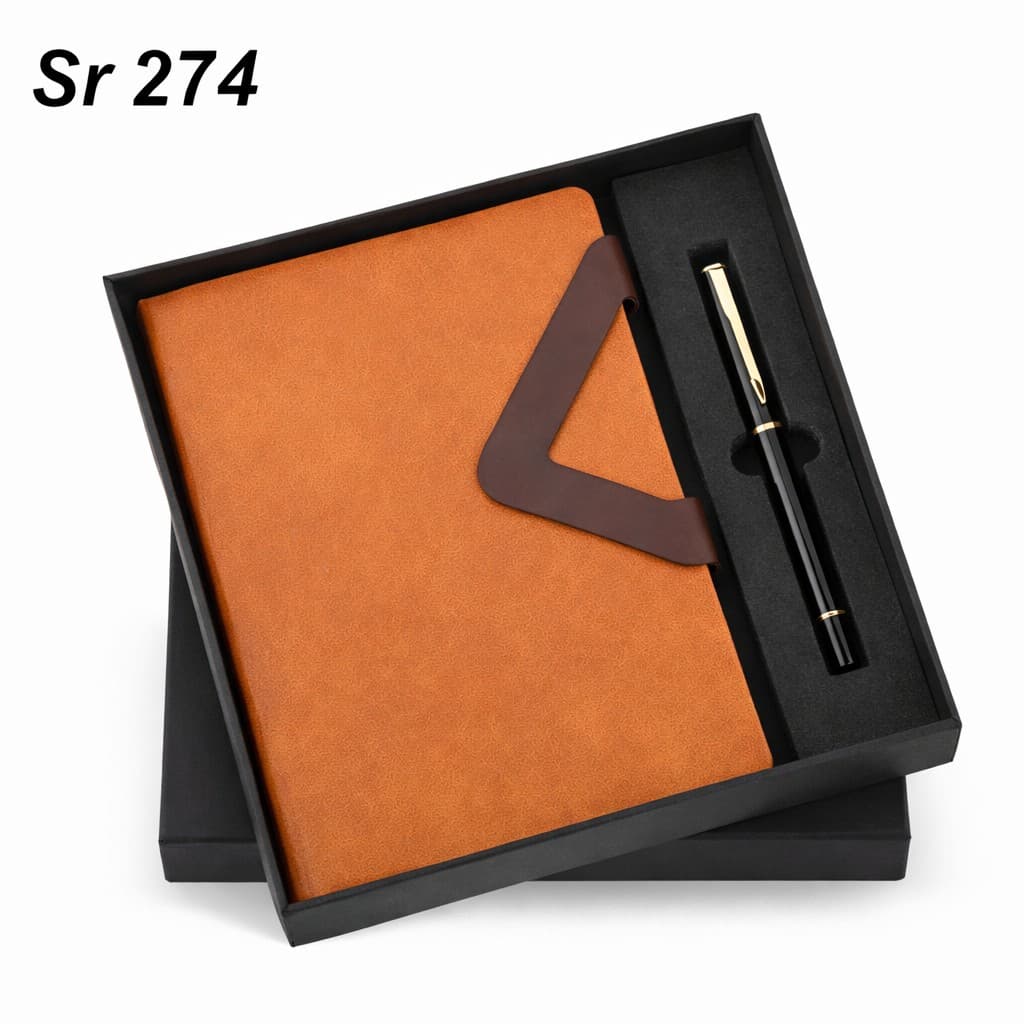 Sr 274 - Gift Set – Diary Classic – 2-in-1 (A5 Diary + Pen) – custom branded combo sets
