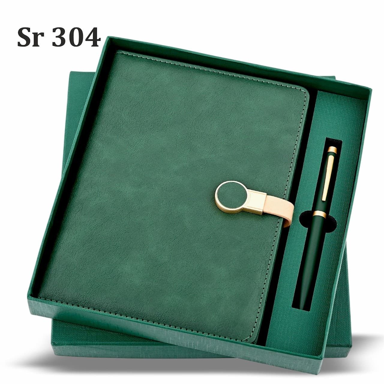 Gift Set – Green Royale Diary – 2-in-1 (A5 Diary + Pen) – custom branded combo sets